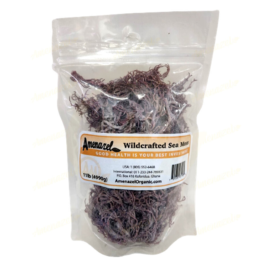 Amenazel Organic Wildcrafted Purple Sea Moss (1LB)