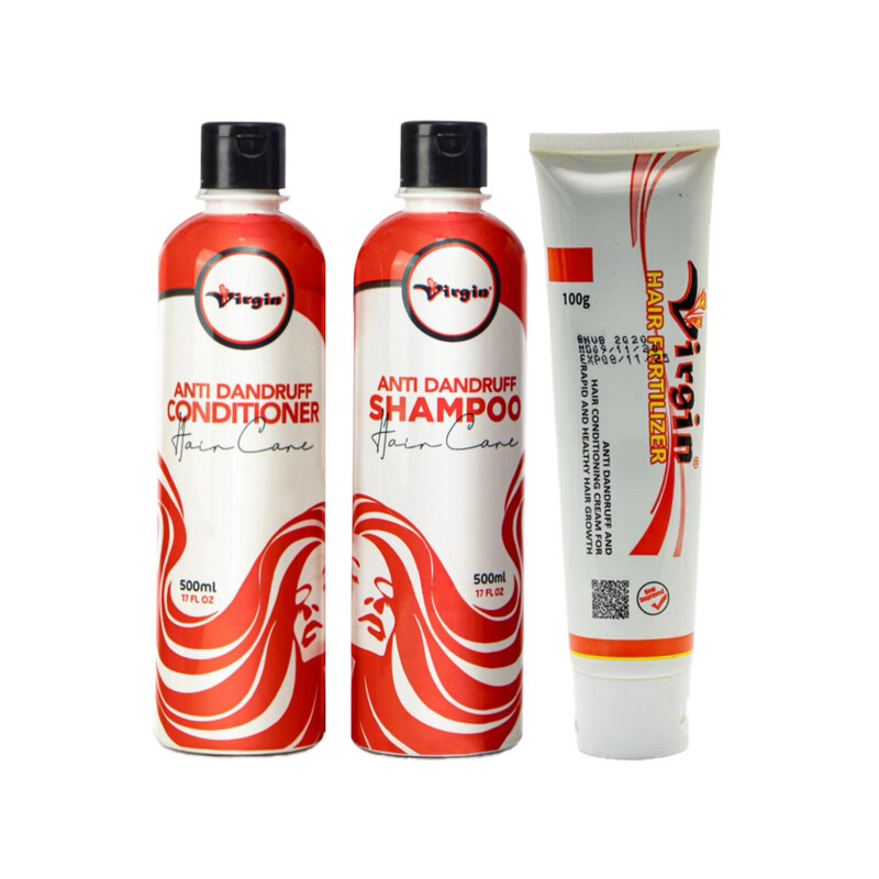 Virgin Anti Dandruff Shampoo, Conditioner, and Hair Fertilizer (Pack of 3)