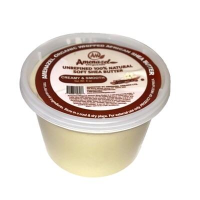 Amenazel Organic Unrefined 100% Natural Soft Shea Butter - Creamy &amp; Smooth (8oz)
