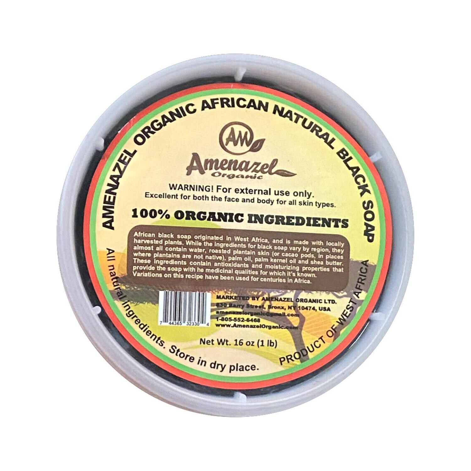 Amenazel Organic African Natural Black Soap (16oz)