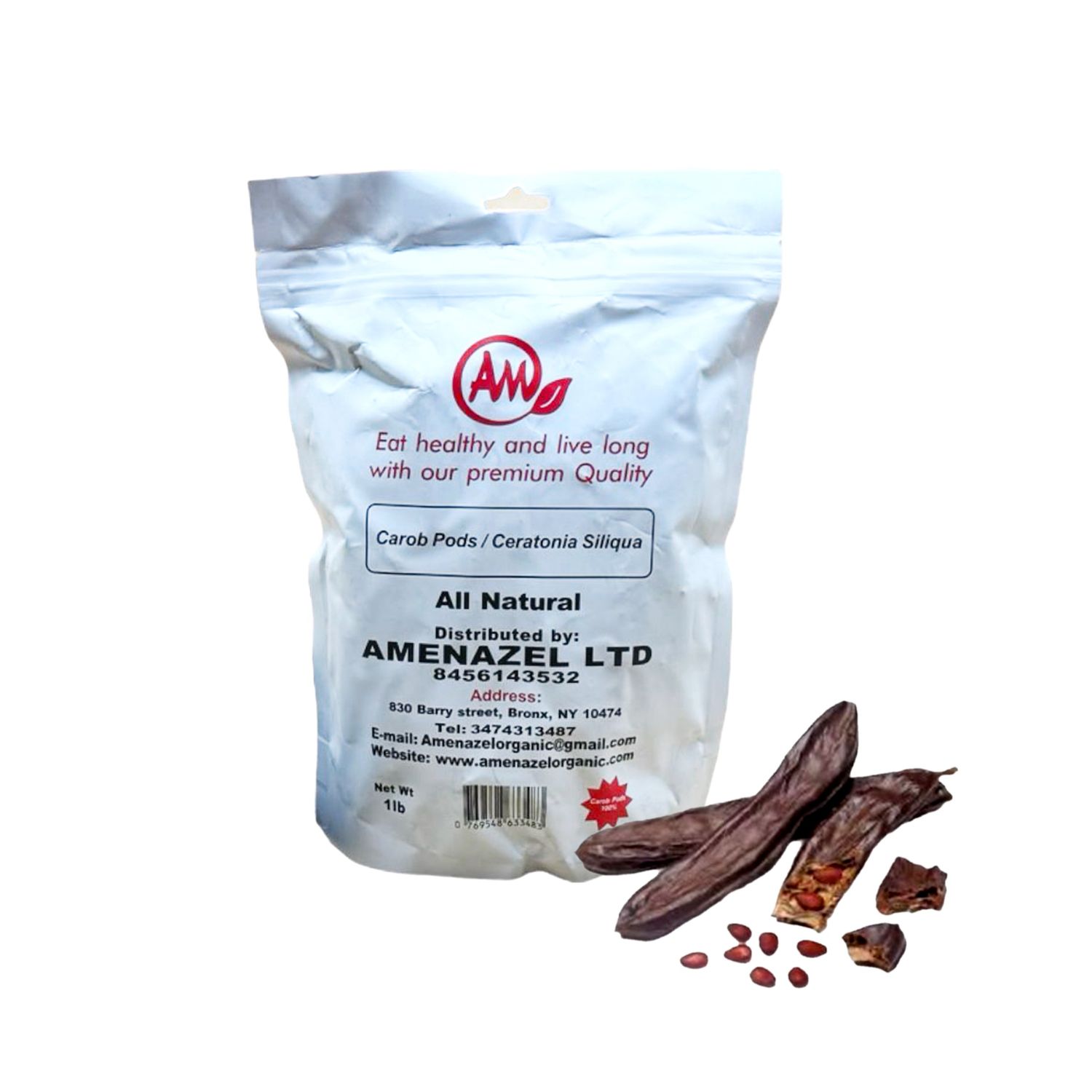 Amenazel Organic Carbo Pods/Ceratonia Siliqua (1 lb)