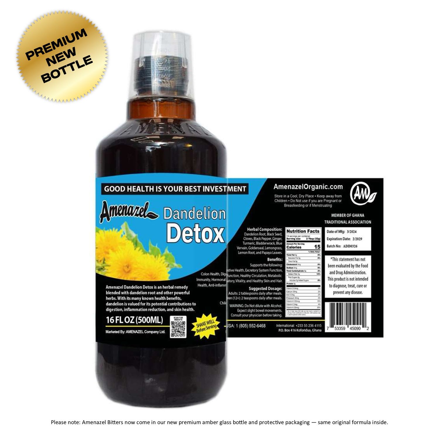 Amenazel Dandelion Detox (16oz)
