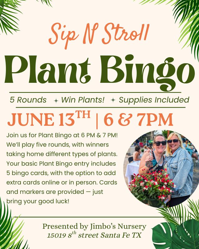 Plant Bingo - Anniversary Sip N Stroll
