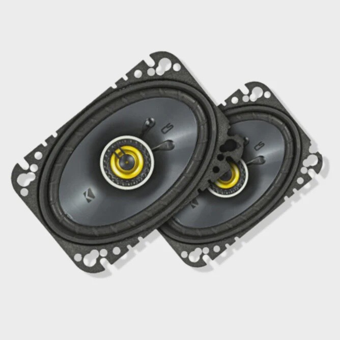 KICKER 4X6&quot; COAXIAL 2 WAY SPEAKERS 150W PEAK 4 OHM CAR AUDIO BLACK 46CSC464