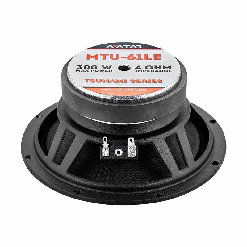 AVATAR TSUNAMI MTU-61LE BLACK 300 WATTS 4-OHM 6.5" MID-RANGE SPEAKERS