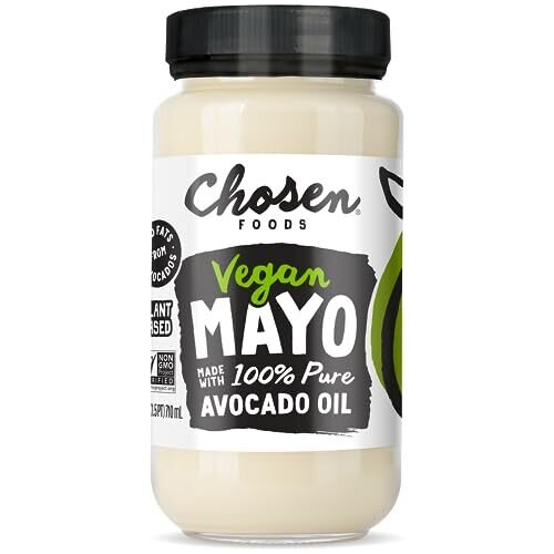Chosen Foods Classic Vegan Avocado Oil-Based Mayonnaise Gluten & Dairy Free Low-Carb Keto & Paleo Diet Friendly Mayo for Sandwiches Dressings and Sauces (24 fl oz)
