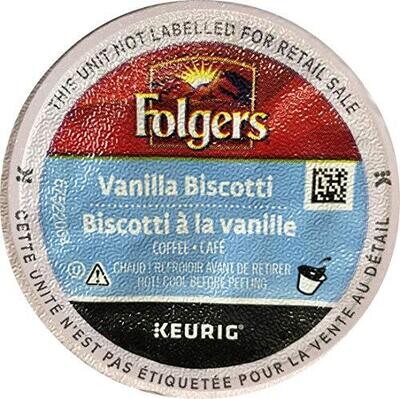 Folgers Vanilla Biscotti Flavored Coffee K-Cup Pods for Keurig Brewers 24 Count
