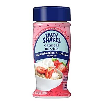 Tasty Shakes Oatmeal Mix-ins Strawberries & Cream 3 Ounce (Pack of 6)