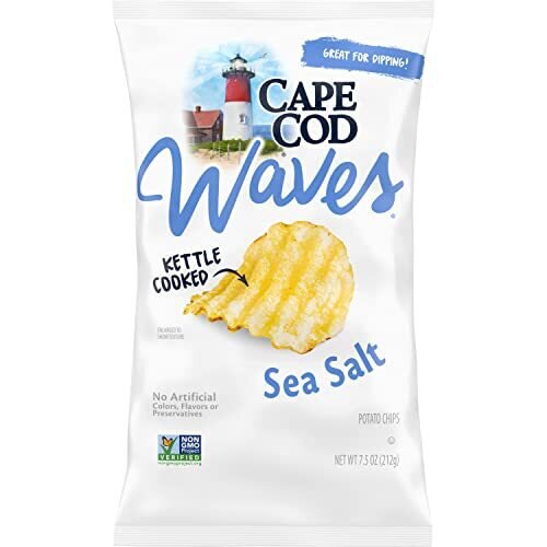 Cape Cod Potato Chips Wavy Cut Sea Salt Kettle Cooked Chips 7.5 Oz