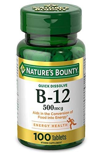 Vitamin B12 Supports Energy Metabolism and Nervous System Health 500Mcg Tablets 100 Ct