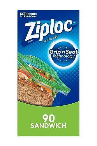 Sandwich and Snack Bags for on the Go Freshness Grip 'N Seal Technology for Easier Grip Open and Close 90 Count