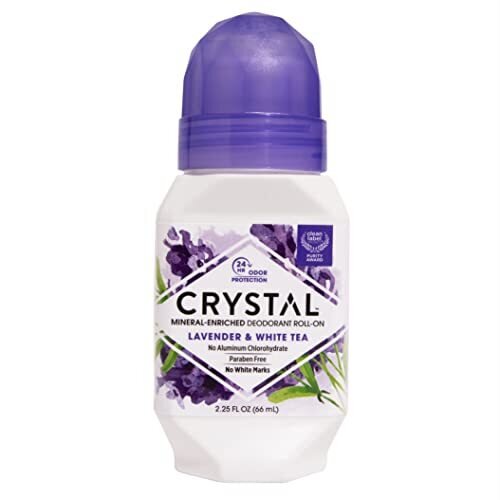Crystal Mineral Deodorant Roll-On Lavender & White Tea Purple 2.25 Fl Oz