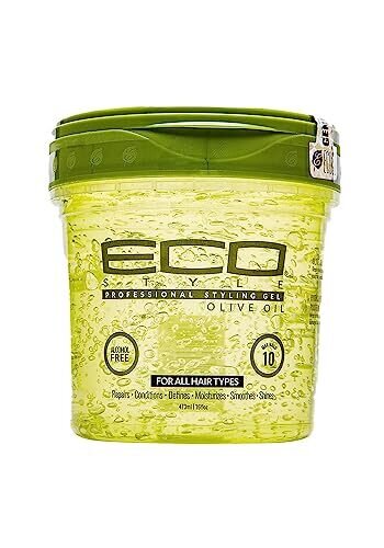Eco Style Gel Olive Oil - 100% Pure Olive Oil - Adds Shine and Tames Split Ends - Weightless Style - Nourishes and Repairs - Adds Moisture to the Scalp - Superior Hold - Healthy Shine - 16 Oz
