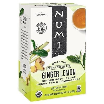 Organic Tea Ginger Lemon 16 Count Box of Tea Bags White Tea (Packaging May Vary)