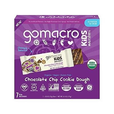 Kids Macrobar Organic Vegan Snack Bars - Chocolate Chip Cookie Dough (0.90 Ounce Bars 7 Count)