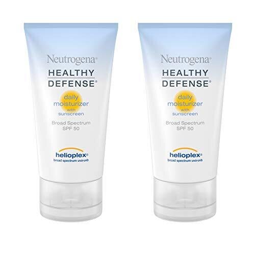 Neutrogena Healthy Defense Daily Moisturizer with SPF 50 and Vitamin E Lightweight Face Lotion with SPF 50 Sunscreen and Antioxidants Vitamin C & Vitamin E 1.7 fl. oz (Pack of 2)