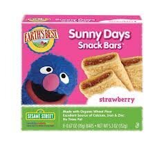 Earths Best Organic Sesame Street Sunny Days Snack Bar - Strawberry 5.3 Ounce -- 6 per case.
