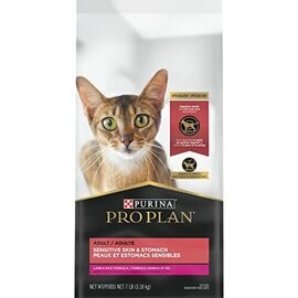 Purina Pro Plan Sensitive Skin and Stomach Cat Food Lamb and Rice Formula - 7 lb. Bag