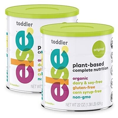 (2-Pack) Else Plant-Based Complete Nutrition Drink for Toddlers 22 Oz. Dairy-Free Soy-Free Corn-Syrup Free Gluten-Free Non-Gmo Whole Plants Ingredients Vitamins and Minerals for 12 Mo.+ Vegan Organic
