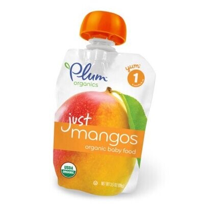 Plum Organics Just Fruit Mangos 3.5-Ounce Pouches (Pack of 12)