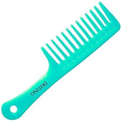 Wide Tooth Comb for Curly HairLong HairWet HairDetangling Comb Large(Cyan)