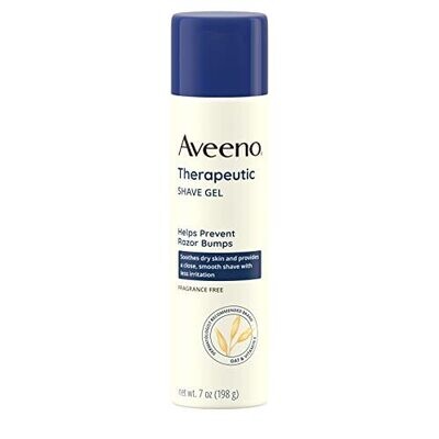 Aveeno Therapeutic Shave Gel with Oat and Vitamin E to Help Prevent Razor Bumps and Soothe Dry and Sensitive Skin No Added Fragrances and Non-Comedogenic 7 oz