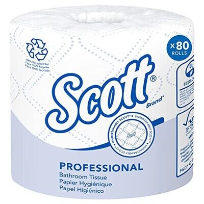 Essential Professional 100% Recycled Fiber Bulk Toilet Paper for Business (13217) 2-PLY Standard Rolls White 80 Rolls / Case 506 Sheets / Roll (Packaging May Vary)