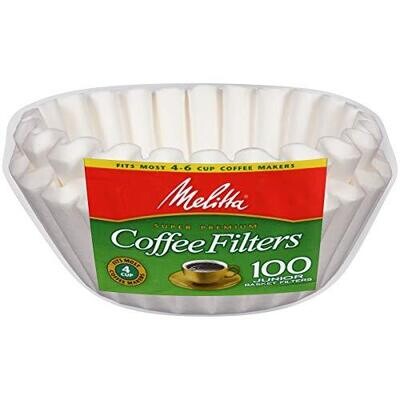 Junior Basket Coffee Filters White 100 Count