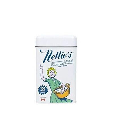 Nellie's Laundry Soda 100 Load Tin 3 Pack Non Toxic Biodegradable Hypoallergenic Vegan Leaping Bunny Certified Fragrance Free 3.3 Pound (Pack of 3)