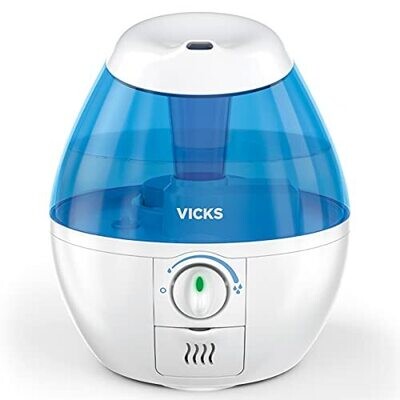 Mini Filter-Free Cool Mist Humidifier Small Room .5 Gallon Tank Blue – Visible Mist Small Humidifier for Bedrooms Baby Nurseries and More Works with  Vapopads