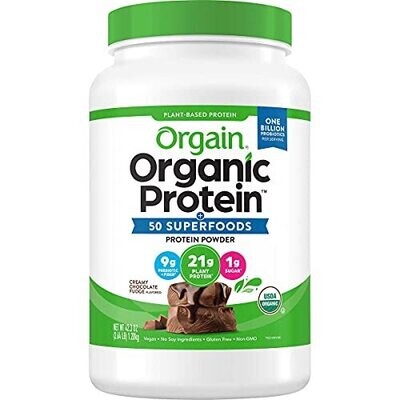 Or Organic Plant-Based Protein Powder Creamy Chocolate Fudge 2.74 Pound (0)