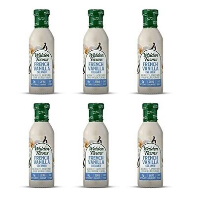 French Vanilla Coffee Creamer 12 Oz. Bottle Fresh Flavored Non-Dairy Milk Substitute Natural and Liquid Gluten Free and 0G Net Carbs Vegan Friendly 6 Pack Bottles