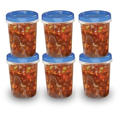 Twist N Loc Food Storage Meal Prep Containers Reusable for Kitchen Organization Dishwasher Safe Medium Round 6 Count(Pack of 1)