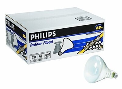 Philips BR40 Flood Light Bulb Non-Dimmable 630 Lumen Soft White Light (2710K) 65-Watt E26 Medium Base 12-Pack