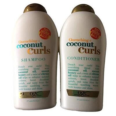 OGX Quenching plus Coconut Curls Bundle Shampoo & Conditioner 19.5 Ounce Each
