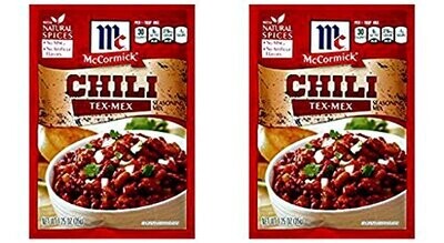 McCormick Tex Mex Chili Seasoning Mix 1.25 oz (Pack of 2)