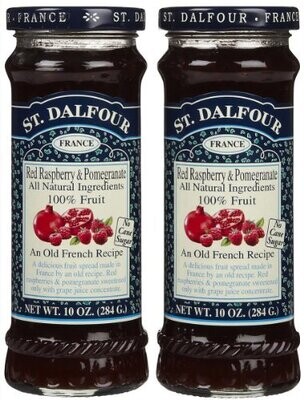 St. Dalfour All Natural Fruit Spread Red Raspberry and Pomegranate - 10 oz