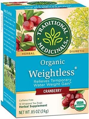 Traditional Medicinals Organic Weightless Cranberry (Pack of 1) Relieves Temporary Water Retention & Bloating 16 Tea Bags
