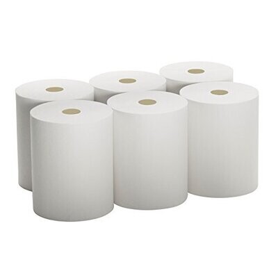 High Capacity White Paper Towels 10"x800' (Packed 6 Rolls) Premium Quality Fits Touchless Automatic Roll Towel Dispenser