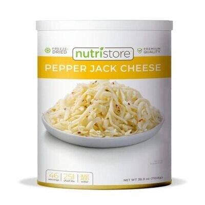 Freeze-Dried Pepper Jack Cheese Shredded | Amazing Taste & Quality | Perfect for Snacking & Backpacking Camping Meals | Emergency Survival Food Storage | 25 Year Shelf-Life