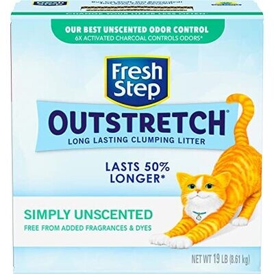 Fresh Step Outstretch Concentrated Clumping Litter Unscented Lasts 50% Longer* Activated Carbon 19 Pounds