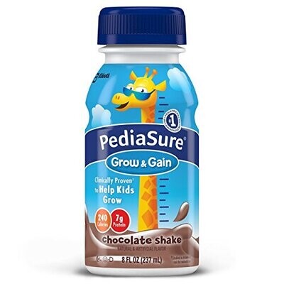 Pediasure Grow & Gain Nutrition Shake for Kids Chocolate 8 Fl Oz (Pack of 12)