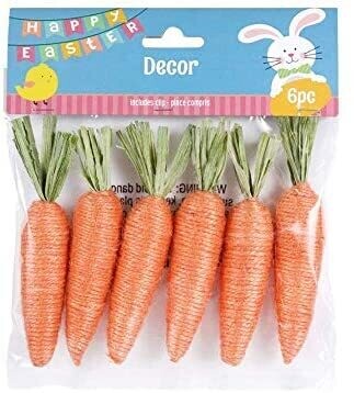 AUS Jute Carrot Easter Decor 6-Ct. Packs