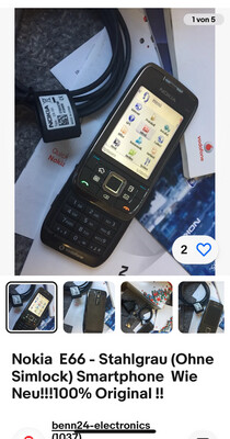 Nokia E66 - Stahlgrau (Ohne Simlock) Smartphone Wie Neu!!!100% Original !!
