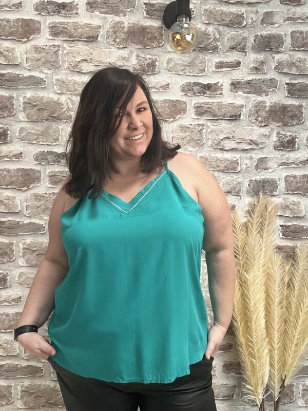 TOP LISERET TURQUOISE