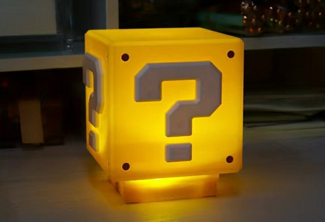 Question Mark LED Lamp, Interactive Light-up, Rechargeable Bedside Night Light, with Sound Effects