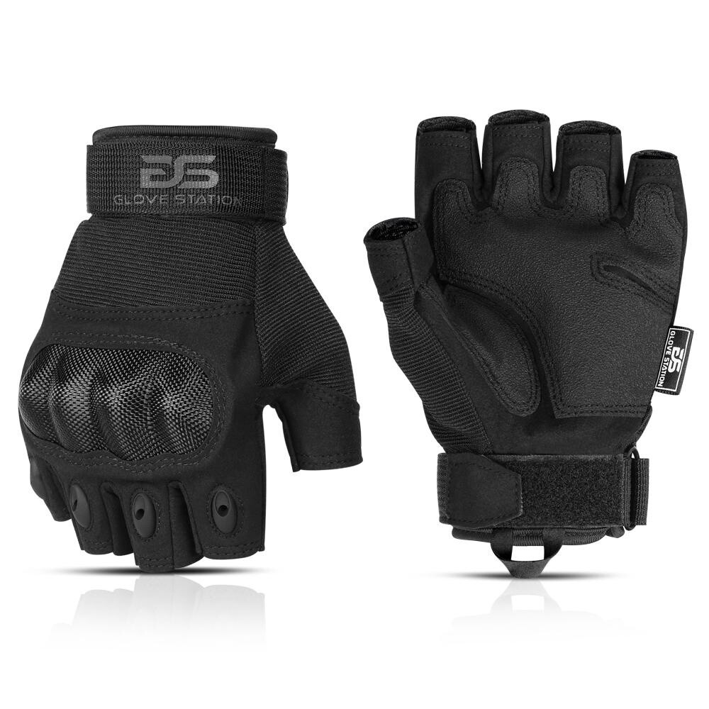 Combat Fingerless Hard Knuckle Gloves