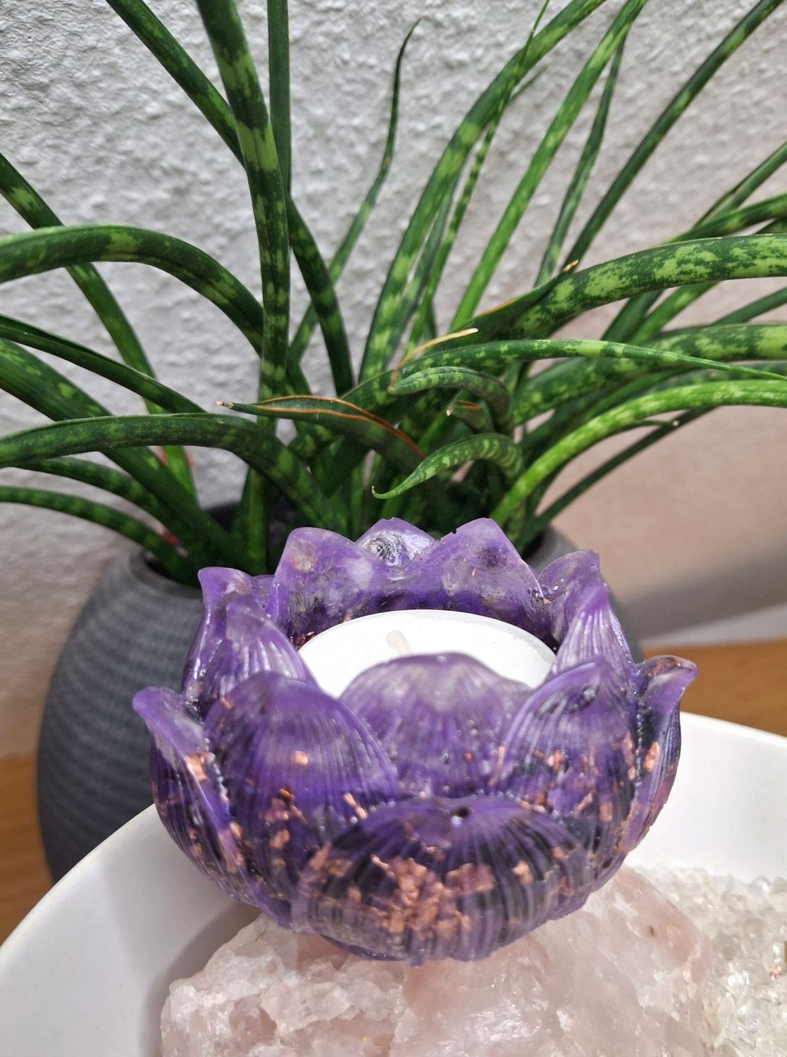 Orgonit Lotusblüteneffekt Teelichthalter Orgonit Lotusblüteneffekt Teelichthalter