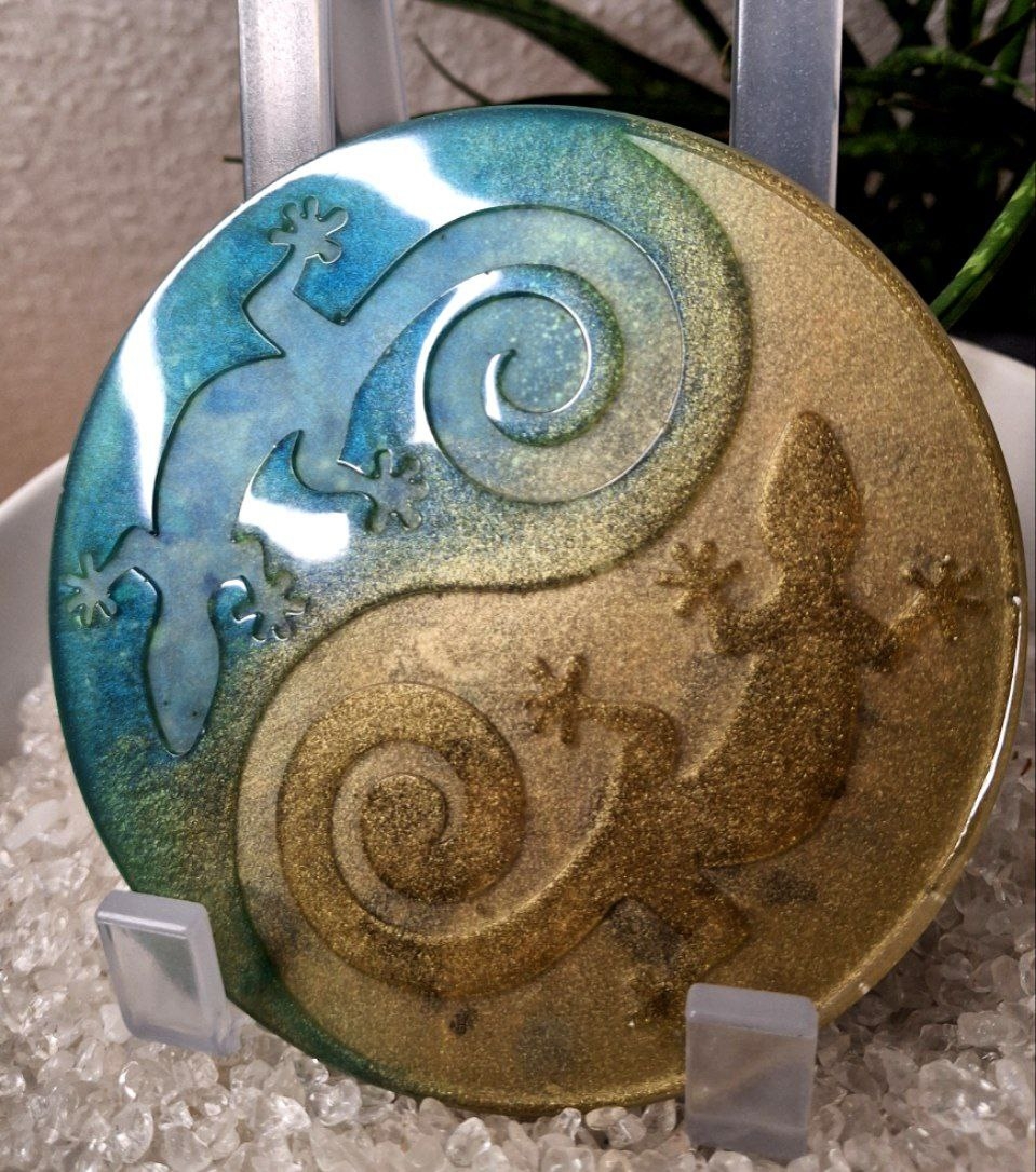 ? kleiner Orgonit Eidechsen-Untersetzer?