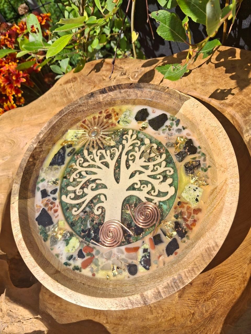 Orgonit Mangoholz Energieschale Orgonit Mangoholz Energieschale